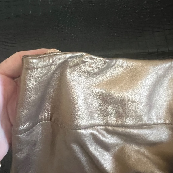 Cache Leather pants Bonze Gold  jeans size 12 Vintage Nwt - Picture 8 of 17